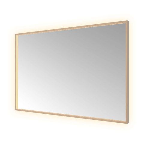 Hotbath &MORE Spiegel - 120x80cm - directe en indirecte LED - color changing - spiegelverwarming - dimbaar - met afstandsbediening - PVD - geborsteld zwart (koper) SW1246036