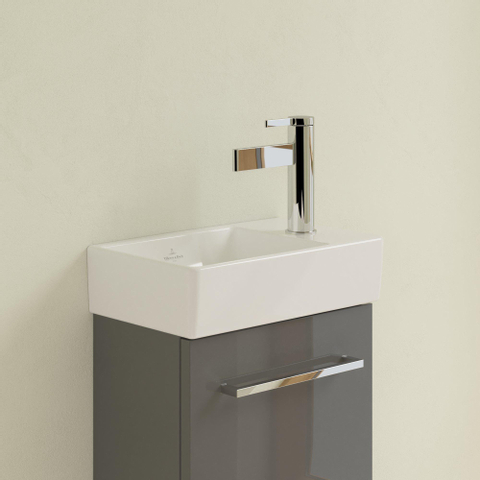 Villeroy & Boch Avento fontein - 1 kraangat rechts - zonder overloop - 36x22cm - White Alpine (glans wit) SW420537