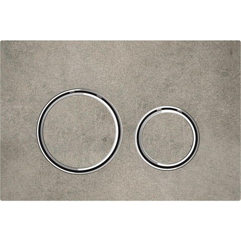 Plaque de commande Geberit Sigma50 - chasse d'eau à 2 boutons - rond - chrome/effet béton SW420191
