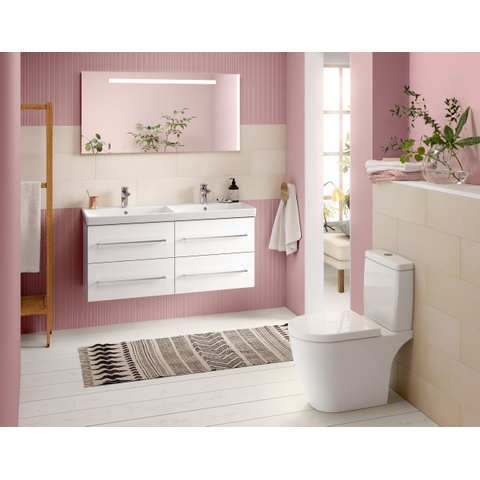 Villeroy & Boch Avento duoblokreservoir - dualflush + binnenwerk - met zij /achteraansluiting - White Alpine (glans wit) SW209534