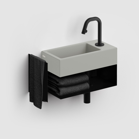 Clou Flush 3 lavabo WC 36x18cm avec trou de robinet à droite gris mat céramique SW795722