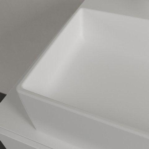 Villeroy & Boch memento 2.0 opzetwastafel - 60x42cm - met 1 kraangat - zonder overloop CeramicPlus - Stone White (mat wit) SW209588
