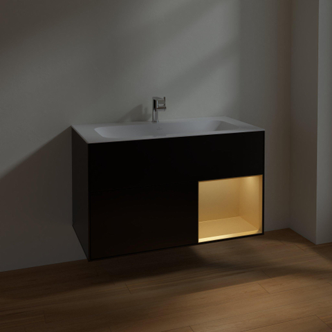 Villeroy & Boch finion wastafelonderkast - 99.6x59.1cm - 2 lades - mat zwart SW479484