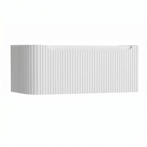 H&R Badmeubelen Juice Wastafelonderkast - 100x45x40cm - linkerhoek afgerond - 3D-front - 1 lade - geïntegreerde greep - wit mat SW1259736