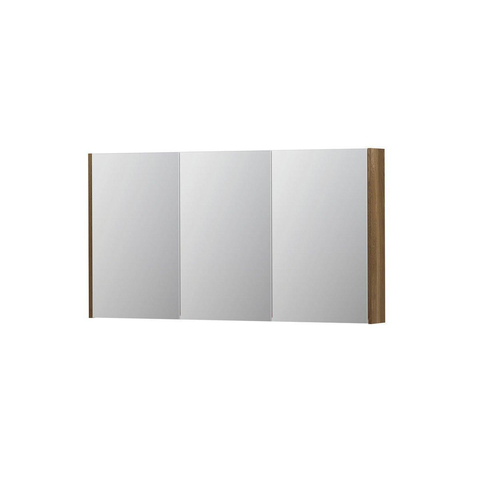 INK SPK2 spiegelkast – 140x74x14 cm – 3 deuren, dubbelzijdige spiegeldeuren – Massief Eiken Aqua (Hout) SW439962