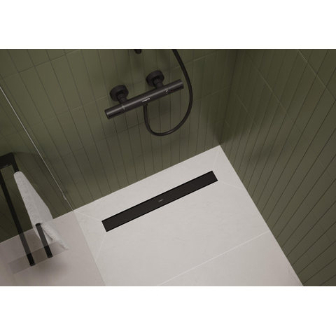 Hansgrohe RainDrain Go Douchegoot - 90cm - standaard/vlakke installatie - betegelbaar - mat zwart SW1590426