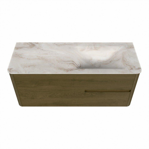 Mondiaz CIRO-DLUX Ensemble de meubles de salle de bains - 120x45x50cm - lavabo en solid surface Frappe - 1 vasque à droite - sans trous de robinet - 2 tiroirs - Dusk SW1532823