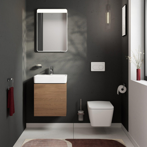 Hansgrohe Xilesa E meubelset 1la 480x380 met Xanuia wastafel 500 Cashmere Oak SW1567326