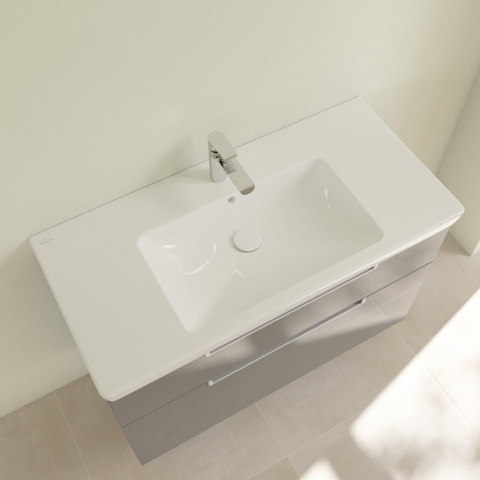 Villeroy & Boch Subway 2.0 meubelwastafel - 100x47cm - 1 kraangat - met overloop - White Alpine (glans wit) 1024058