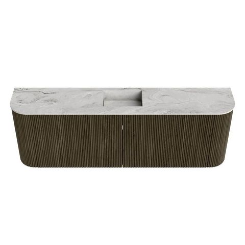 Mondiaz JOYA-DLUX 123.2cm toiletmeubel - ronding links en rechts kleur Shadow - Wastafel FAYE positie Midden Zonder kraangat kleur Glace. SW1422809