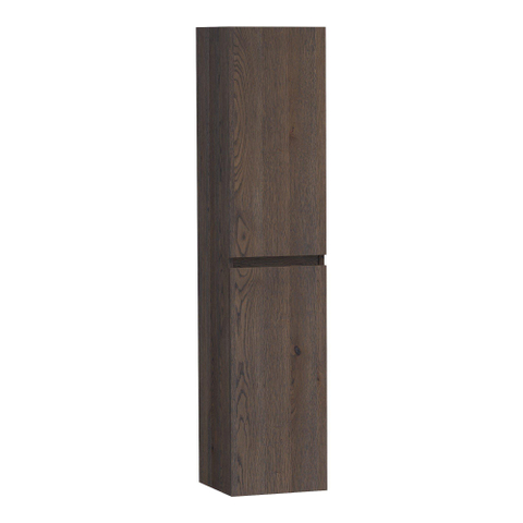 BRAUER Joy badkamerkast - 160x35x35cm - 2 deuren - greeploos - links- of rechtsdraaiend - lamellen eiken zwart SW392903