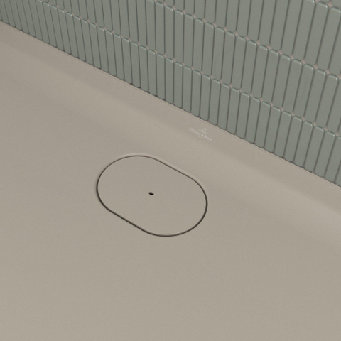 Villeroy & Boch Ecora douchebak - 120x80x3.5cm - afvoer lange zijde - almond (beige) SW1558977