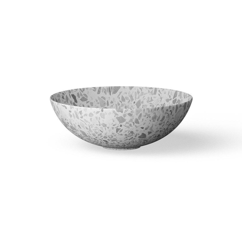 Looox Ceramic terrazzo waskom - 40x15cm - Grey SW374827