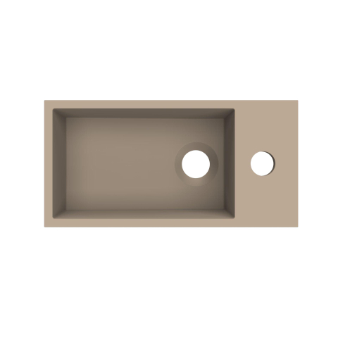 Arcqua Flair lave-mains - 36x18x9cm - marbre coulé - trou robinet droite - truffel mat (marron) SW1474766