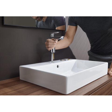 Hansgrohe Talis e 1 greeps wastafelkraan - 110 PopUp - trekwaste - hoogglans chroom SW28983