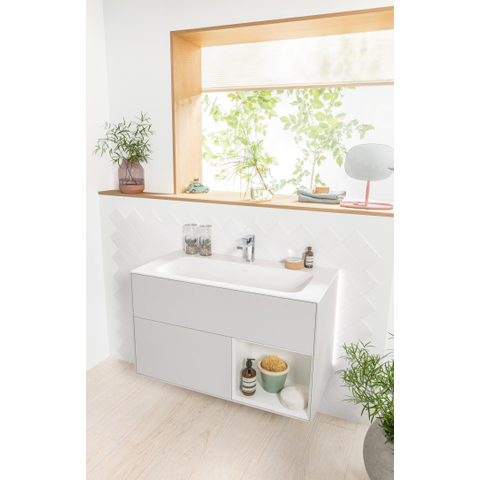 Villeroy & Boch finion meubelwastafel - 1 kraangat - 100x50cm CeramicPlus - met verdekte overloop - White Alpine (glans wit) SW106530