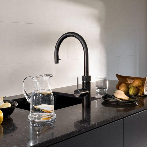 Quooker Flex Round kokendwaterkraan - draaibare & uittrekbare uitloop - Combi+ reservoir - Warm / kokend water - gunmetal SW968361