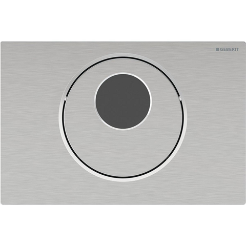 Geberit Sigma10 bedieningsplaat - 1-toets spoeling - ronde knop - reservoir 8 cm - Infrarood - 230V,rvs geb SW730528