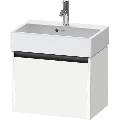 Duravit Ketho.2 Wastafelonderbouwkast - met 1 lade - 58.4x39x44cm - met greep antraciet - wit mat SW772891
