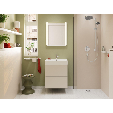 Hansgrohe Xanuia Q Wastafel/Fontein - 60x48cm - inbouw - 1 kraangat - met overloop - glans wit SW1165071