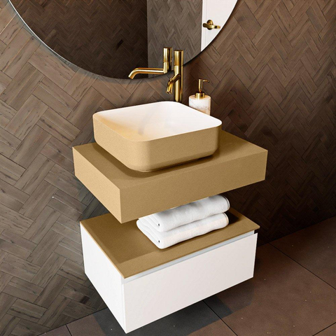 Mondiaz TOP 23 Plan sous vasque - 60x23.5x12cm - suspendu - solid surface - Oro SW1023817