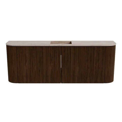 Mondiaz JOYA-DLUX Meuble de salle de bains 113.2cm - arrondis gauche et droite couleur Noyer - Vasque FAYE position Milieu 1 trou de robinet couleur Saba SW1424700