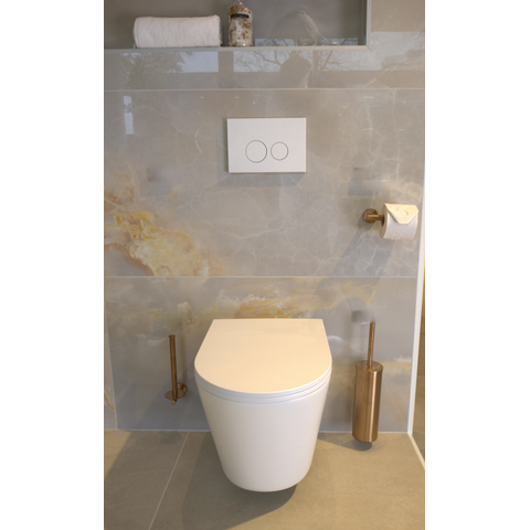 QeramiQ Push Metal Bedieningsplaat - voor Geberit UP320 inbouwreservoir - dualflush - ronde knoppen - metaal wit mat - licht beschadigd - OUTLET UDEN STORE39192