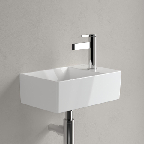 Villeroy & Boch memento 2.0 fontein - 40x26cm - 1 kraangat - zonder overloop CeramicPlus - White Alpine (glans wit) SW336036