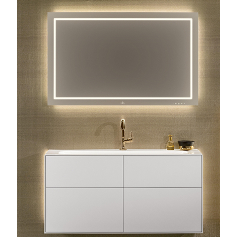Villeroy & Boch finion meubelwastafel - 1 kraangat - 100x50cm CeramicPlus - zonder overloop - White Alpine (glans wit) SW106528