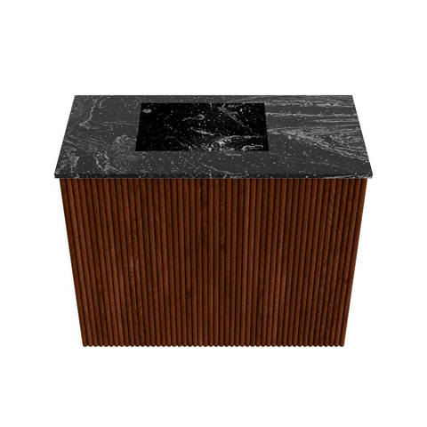 Mondiaz JOYA-DLUX 50cm toiletmeubel - kleur Ruby - Wastafel FAYE positie Links Zonder kraangat kleur Lava. SW1423603