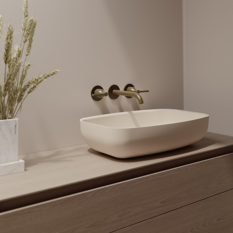 Ideavit Solidpool-55 Vasque à poser - 55x35x13 - solid surface - crème mat SW1476799