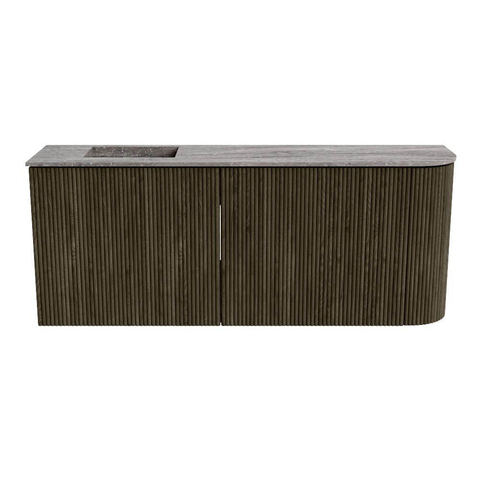 Mondiaz JOYA-DLUX 101.6cm toiletmeubel - ronding rechts kleur Shadow - Wastafel FAYE positie Links Zonder kraangat kleur Oza. SW1425083