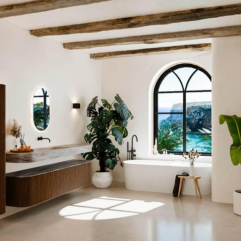 MONDIAZ THOR-DLUX 200cm meuble de salle de bains arrondi gauche + droite couleur Walnut avec 2 tiroirs et 2 portes. Vasque suspendue CLOUD Milieu sans trou de robinet couleur Oza. SW1467192