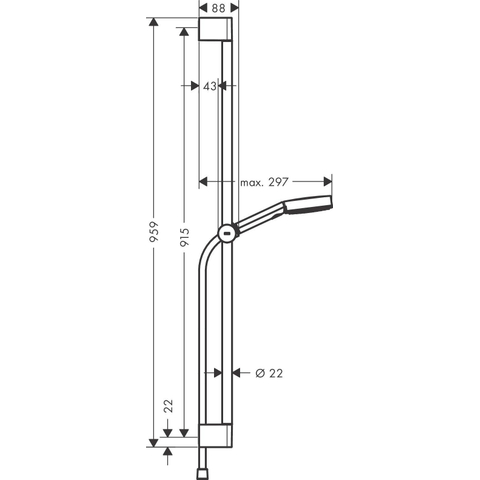 Hansgrohe Pulsify select s - select glijstangset - 3jet Relaxation - ecosmart - 10.5cm - met glijstang 90 cm - mat zwart SW651027