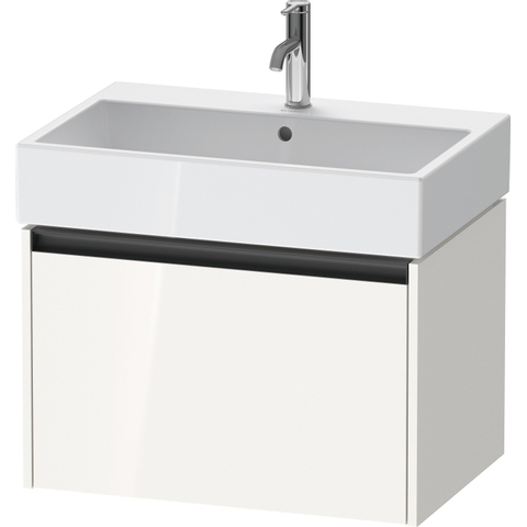 Duravit Ketho.2 Wastafelonderbouwkast - met 1 lade - 68.4x46x44cm - met greep antraciet - hoogglans wit SW771781