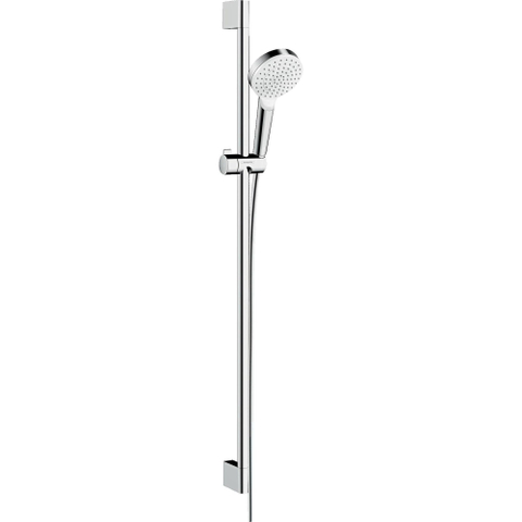 Hansgrohe Crometta Doucheset - 1jet - ecosmart - met Unica - glijstang 90 cm wit/chroom - wit chroom SW73199