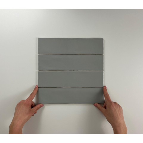 ÉCHANTILLON Terravito Pavero carreau mural - 7,5x30cm - 8,6mm - Rectangulaire - Gris mat SW736383