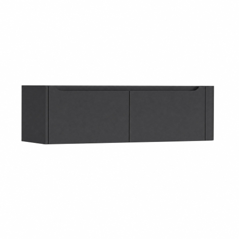 H&R Badmeubelen Juice Meuble sous lavabo - 140x45x40cm - angle droit arrondi - 2 tiroirs - poignée intégrée - anthracite mat SW1110298
