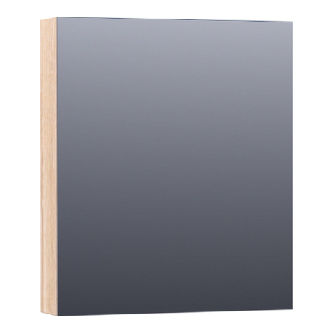 BRAUER Impress armoire de toilette – 59 x 70 x 15 cm – ouverture à gauche, porte-miroir double face – Chêne blanc SW392919