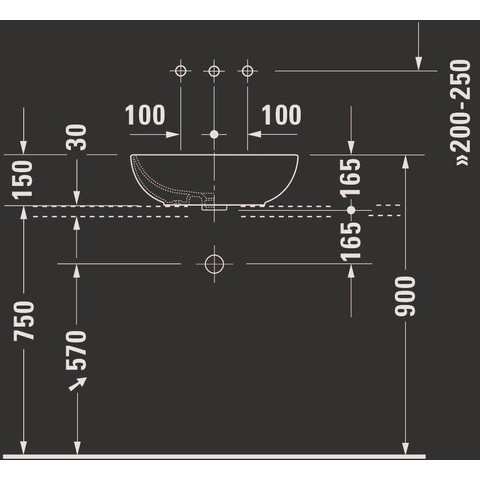 Duravit Foster Waskom - met overloop - zonder kraanplateau - 49.5x35cm - glans wit 0290466