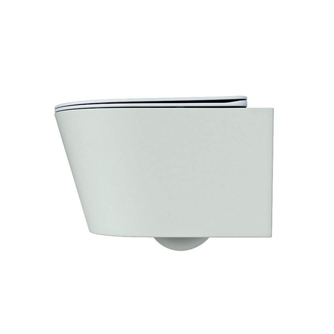 Mondiaz LAVIE hangtoilet – spoelrandloos – 36 x 53 cm – met softclose zitting – Greey (lichtgroen/grijs), zitting Clay (lichtblauw/grijs) SW1208587