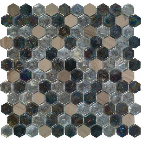 Ceralto Fenera Mosaic Mozaïektegel - 29x30cm - hexagon - 8mm - Bont multicolor mat/glans SW798691