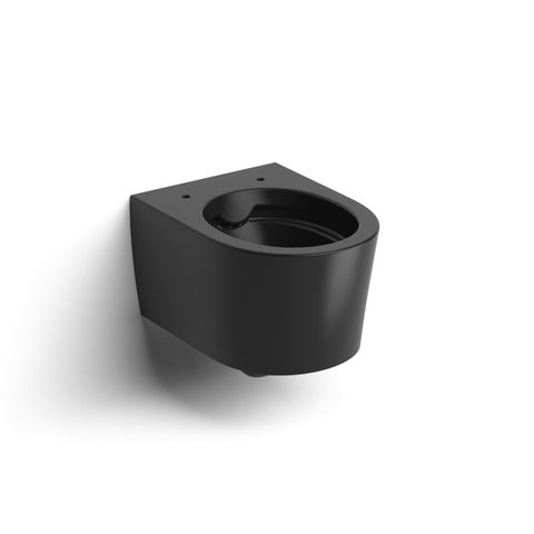 Clou InBe WC suspendu – compact – sans bride – 36,5 x 48 cm – avec abattant softclose – noir mat SW993248