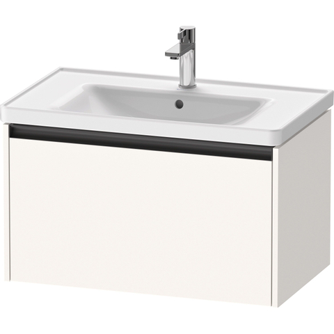Duravit Ketho.2 Wastafelonderbouwkast - met 1 lade - 78.4x45.5x44cm - met greep antraciet - wit supermat SW772776