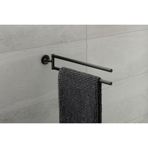 Duravit Starck T Handdoekhouder - 2 stangen - 46.5cm - draaibaar - mat zwart SW297086