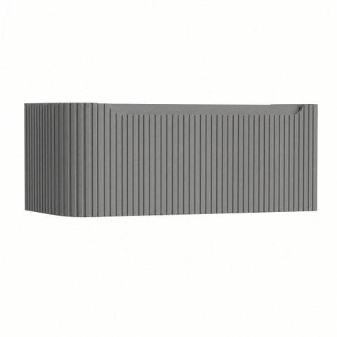 H&R Badmeubelen Juice Wastafelonderkast - 100x45x40cm - linkerhoek afgerond - 3D-front - 1 lade - geïntegreerde greep - stone grey mat SW1259776