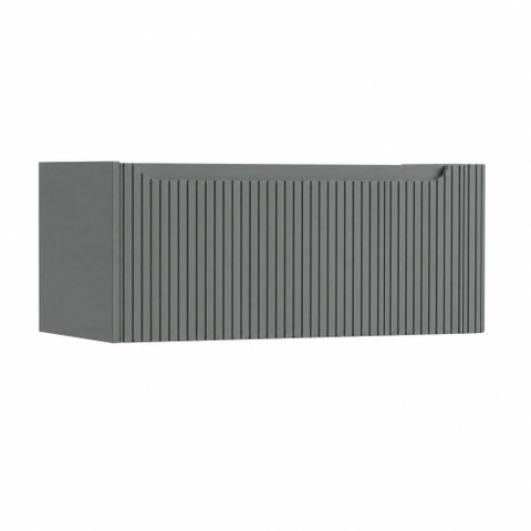 H&R Badmeubelen Juice Wastafelonderkast - 100x45x40cm - rechterhoek afgerond - 3D-front - 1 lade - geïntegreerde greep - petrol mat SW1259679