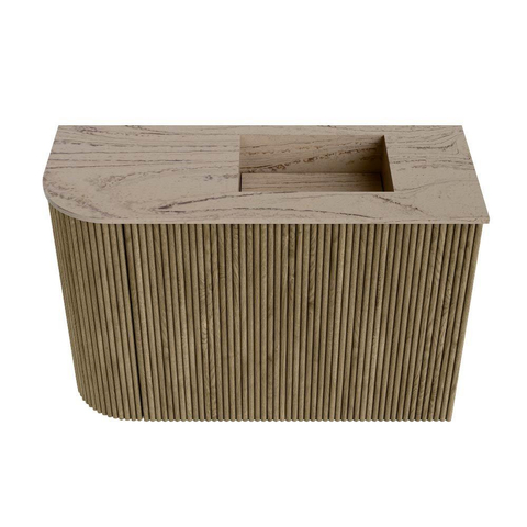 Mondiaz JOYA-DLUX 61.6cm toiletmeubel - ronding links kleur Dusk - Wastafel FAYE positie Rechts 1 kraangat kleur Arena. SW1425759