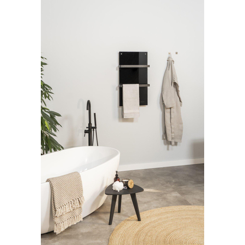Eurom Sani 400 Comfort Panneau infrarouge salle de bains 83.5x48.1cm Wifi 400watt Verre Noir SW481879