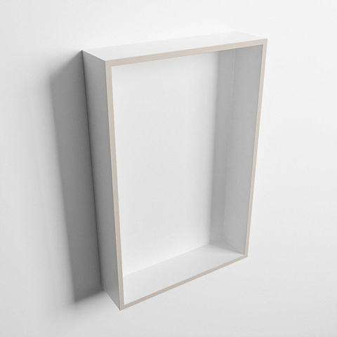 Mondiaz Easy nis 29.5x44.5x8cm voor Inbouw/opbouw 1 open vak Solid surface Talc/Linen SW643650